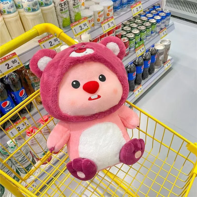 Милая мультяшная трансформируемая в клубничный медведь Бобр Рубин кукла лоппи