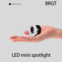brgt led mini spotlights 3w white spot light recessed downlight adjustable angle small foco for display cabinet jewelry lamp