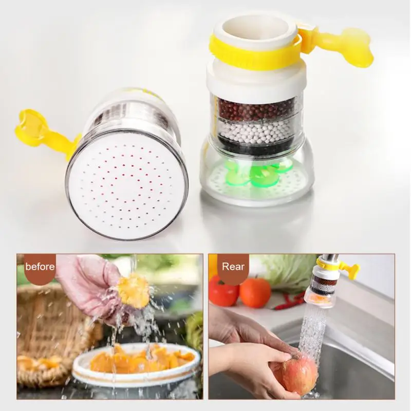 

Универсальный поворотный на 360 градусов кран с распылительной головкой Четырехслойный кран с фильтром кухонный фильтр аксессуары для крана