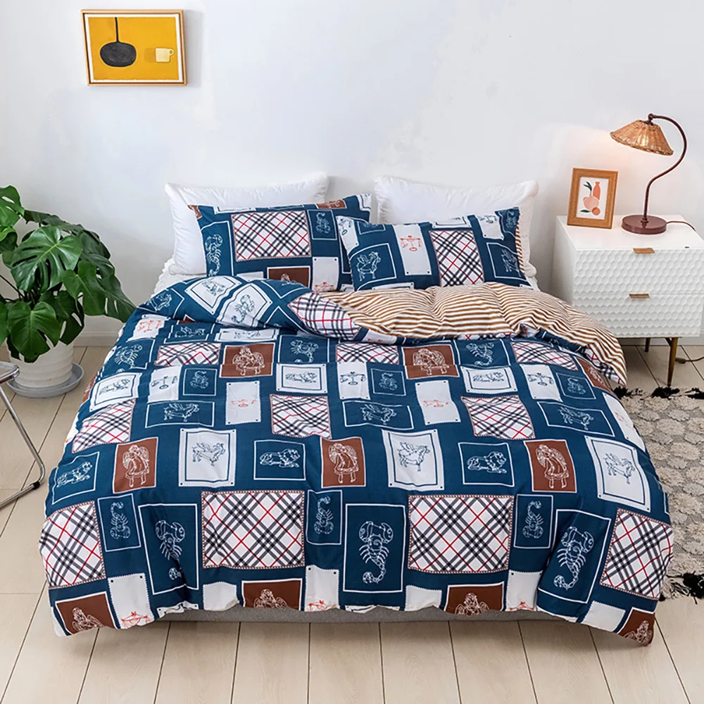 

Nordic Bedding Set Duvet Cover No Bed Linen Botanical Geometric Print Print Ethnic Style Home Bedclothes Sets King Size 260x230
