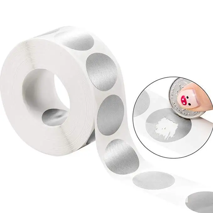 

Roll round scraping rose silver sticker labels 300/roll
