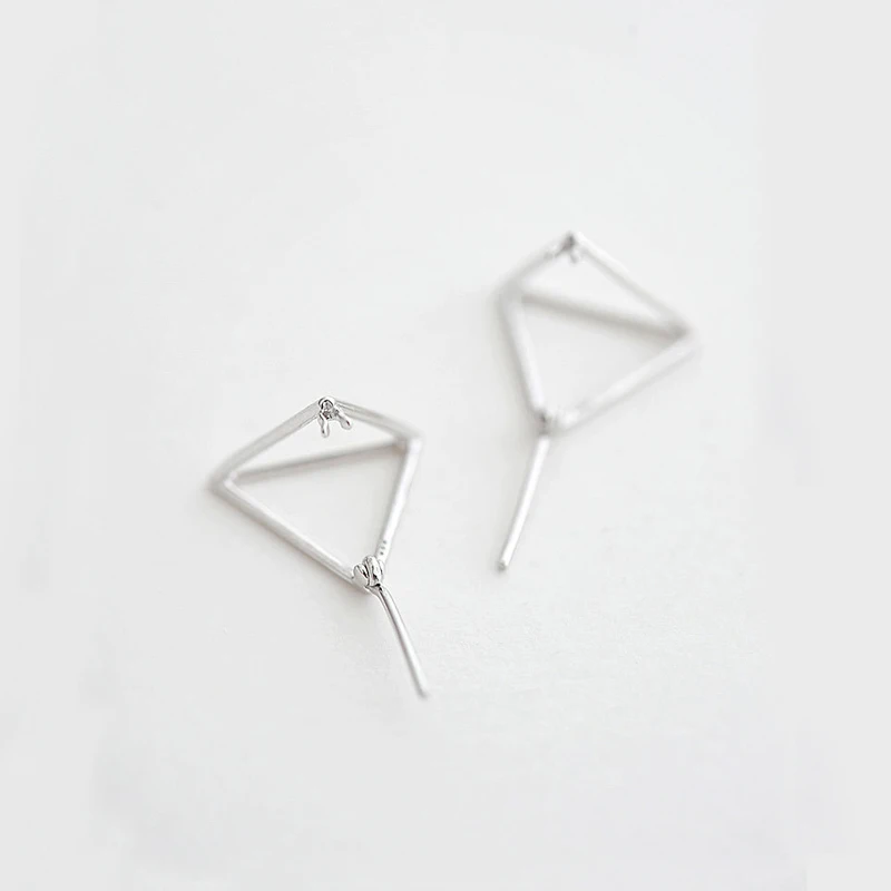 3D трехмерные серьги-гвоздики дизайн из стерлингового серебра 925 пробы