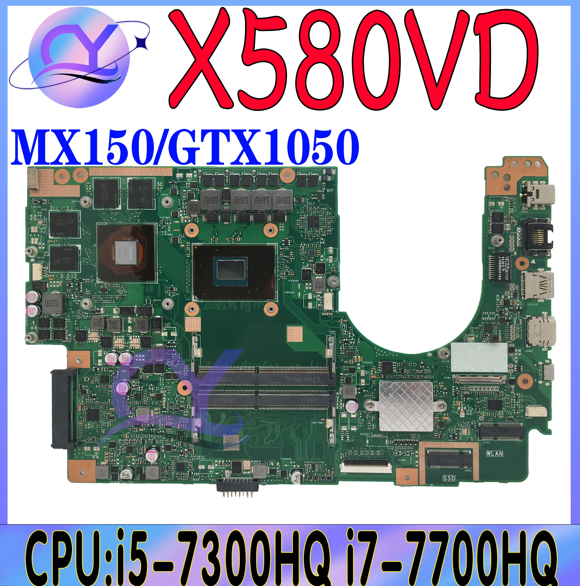 

X580VD Mainboard For ASUS X580 X580V X580VN N580V N580VD Laptop Motherboard i5-7300HQ i7-7700HQ GTX1050 MX150 2G/4GB-GPU DDR4