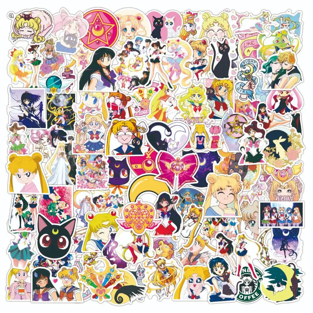 100 шт. стикеры Сейлор Мун водонепроницаемый чемодан наклейка для скейтборда