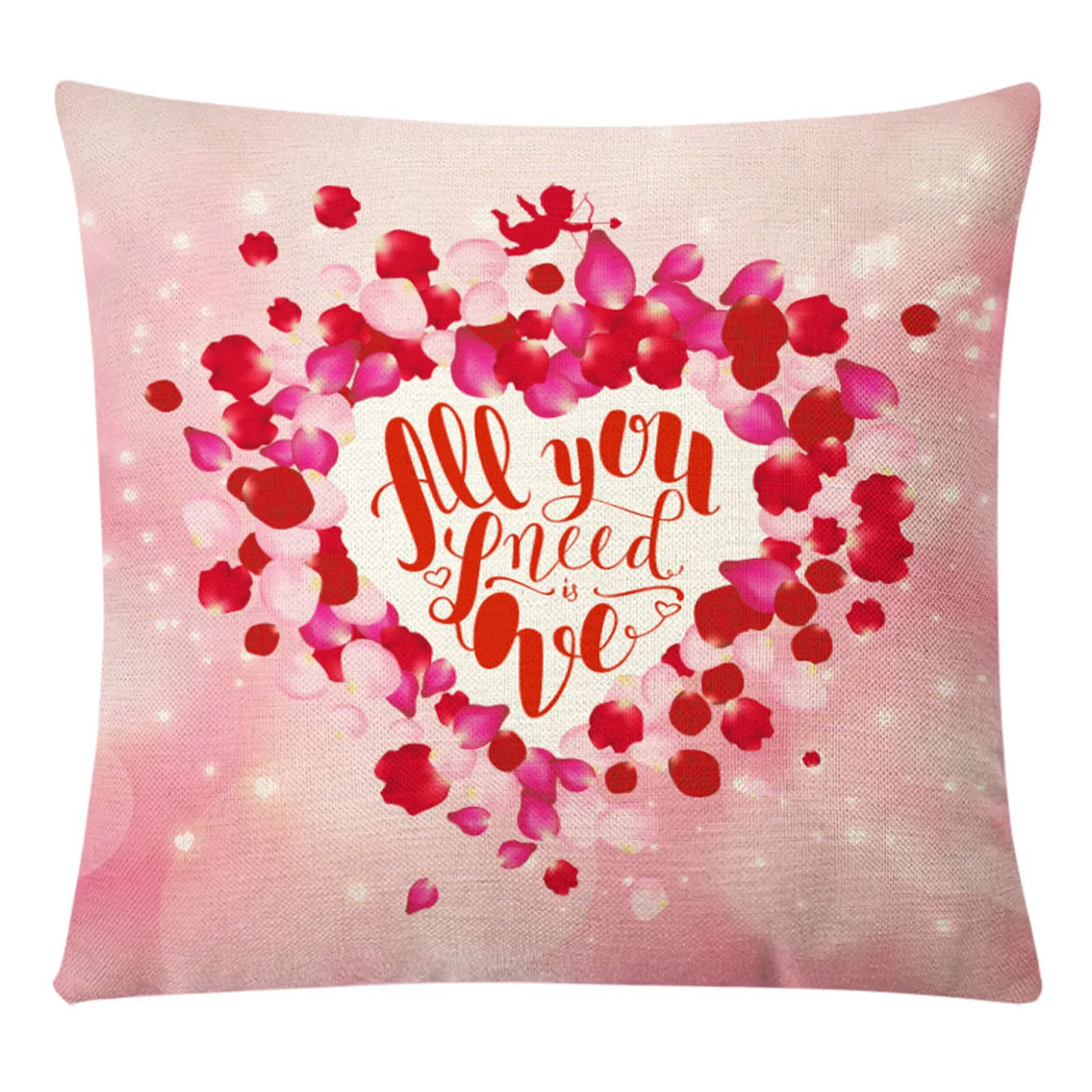 

Valentine's Day Ornaments Faceless Doll Pattern Cushion Cover Cotton Pillowcase
