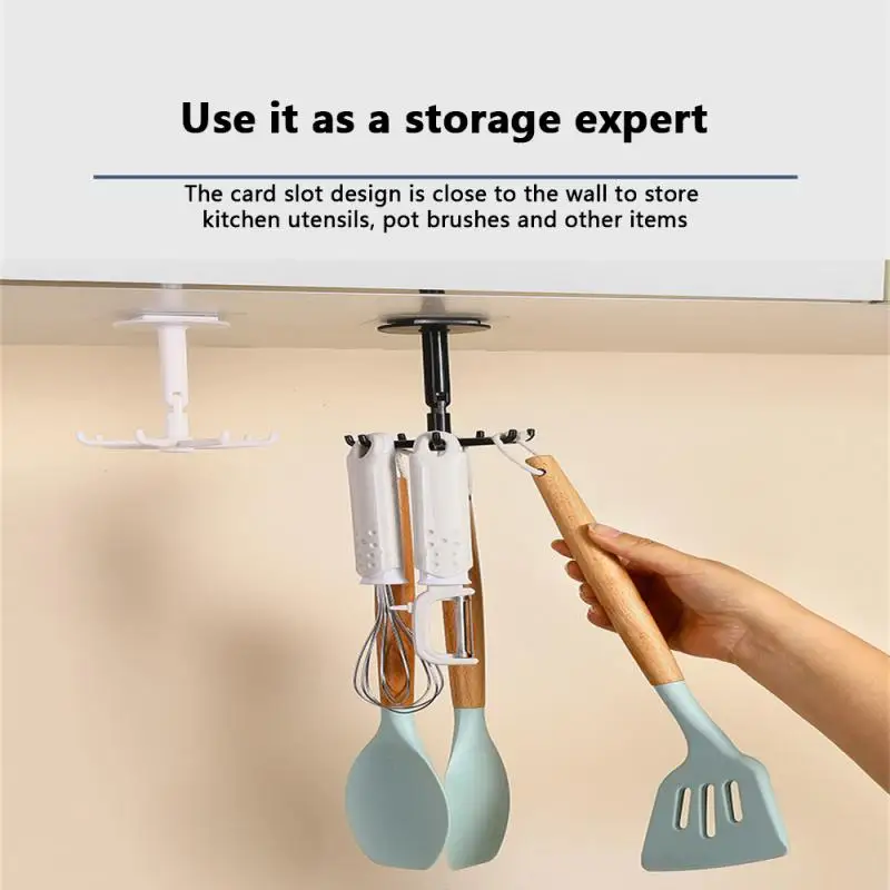 

2/4/5PCS Kitchen 360 Degree Rotating Belt Hangers Multi-function 7-claw Hook Upgraded Tie Rack Household 2023 Rotary
