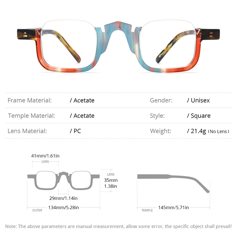 HEPIDEM ацетатные очки в оправе мужские полуоправы квадратные по рецепту женские