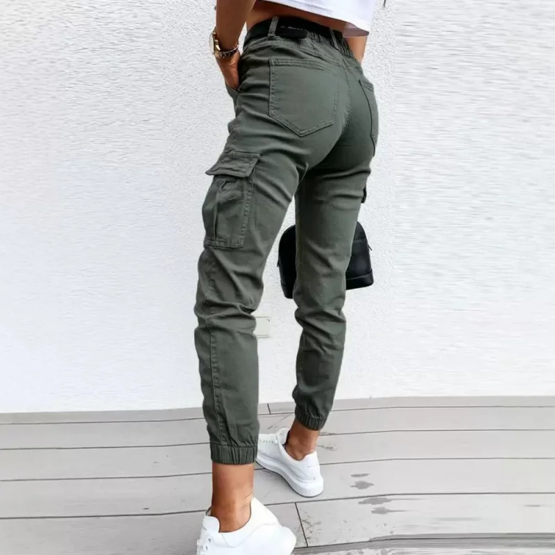 2022European and American Women's Clothing in Stock Tappered Work Clothes Trousers