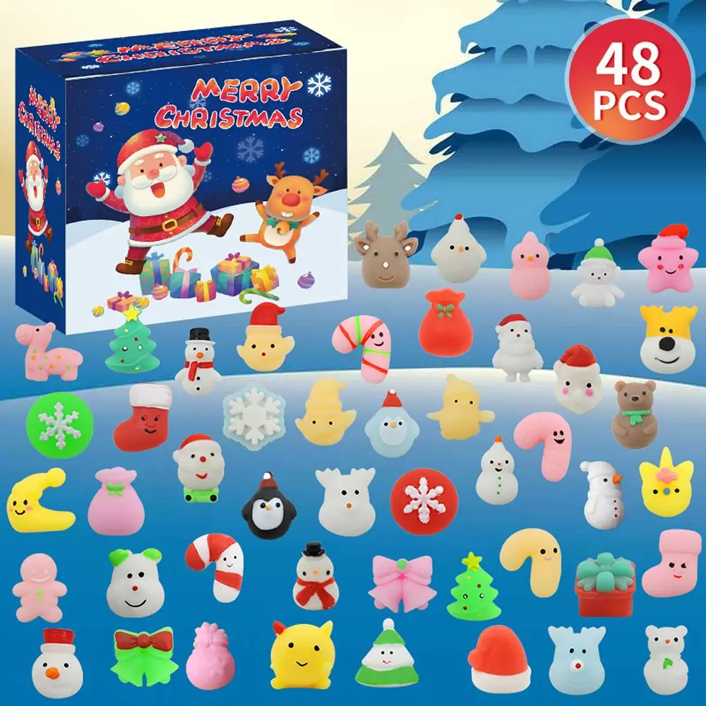 

HOT 2022 Christmas Doll Squeeze Toy Set Christmas Santa claus Snowman snowflake boots Bag Christmas Dressing Decompression Toy