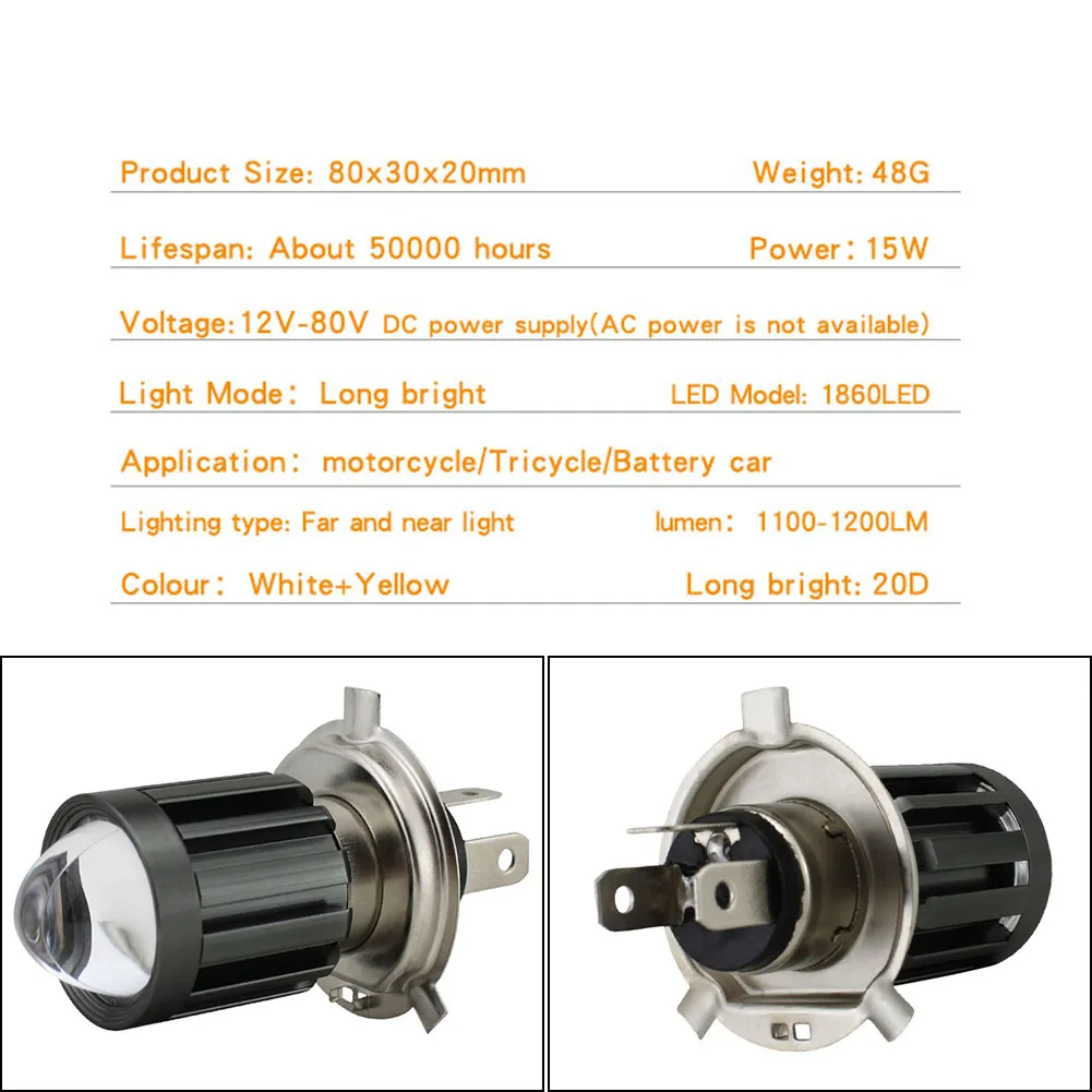 1 шт. H4 BA20D светодиодные лампы для фар мотоцикла CSP 10000Lm белый желтый Hi Lo Beam