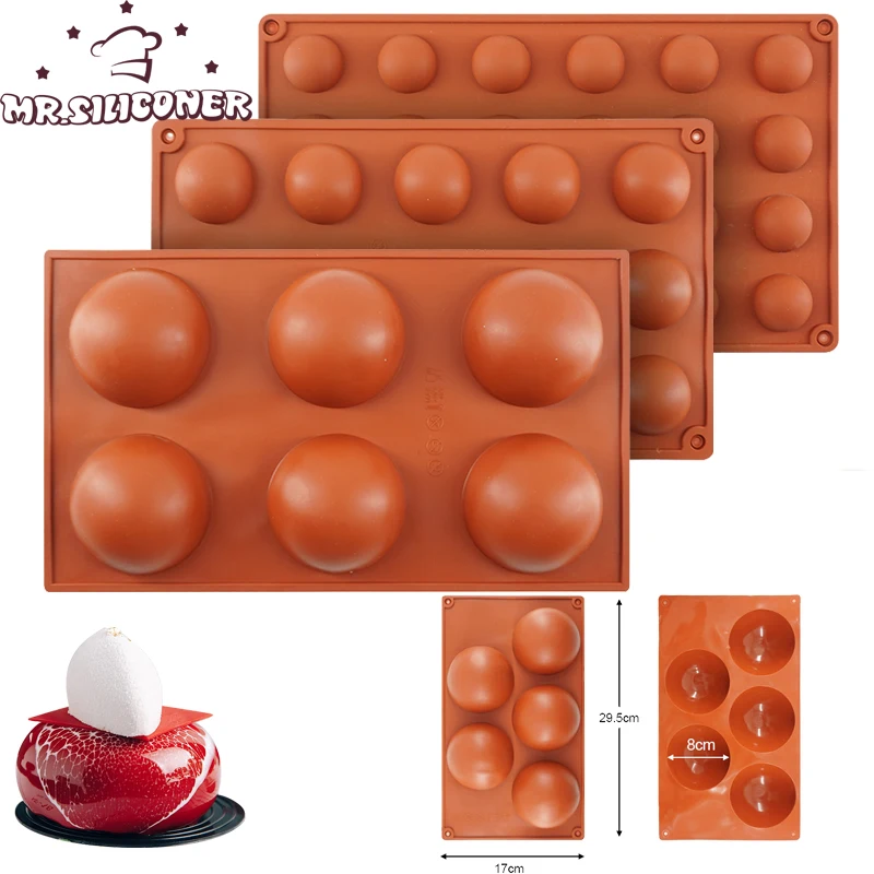 

Sphere Silicone Molds Silicon Dome mold semi sphere Baking Mould for Making Candy, Chocolate,Cake,Jelly,Variety Sizes