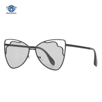 teenyoun new flower punk sunglasses eyewear trend cat eye stainless steel glasses ocean color sun eyeglasses