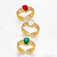 classic vintage multicolor zircon adjustable rings for women luxury fashion bridal wedding rings engagement jewelry accessories