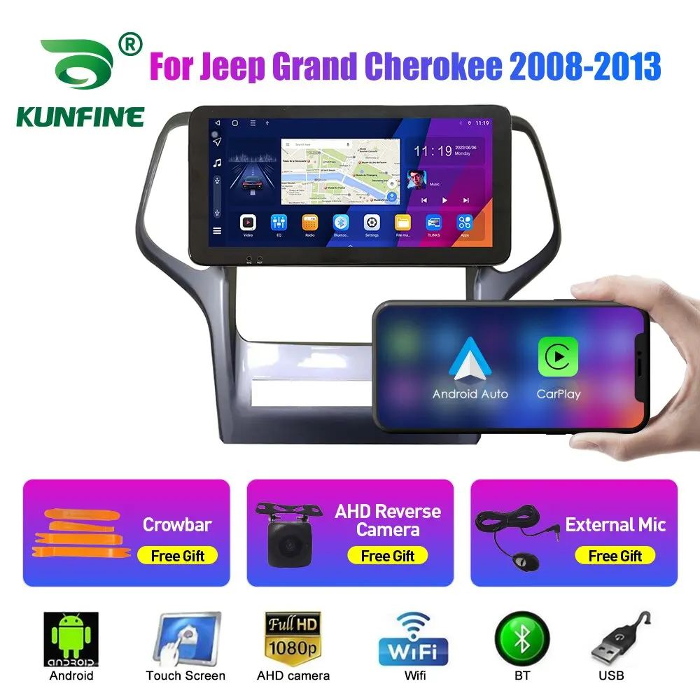 10.33 Inch Car Radio For Jeep Grand Cherokee 08-13 2Din Android Octa Core Stereo DVD GPS Navigation Player QLED Screen
