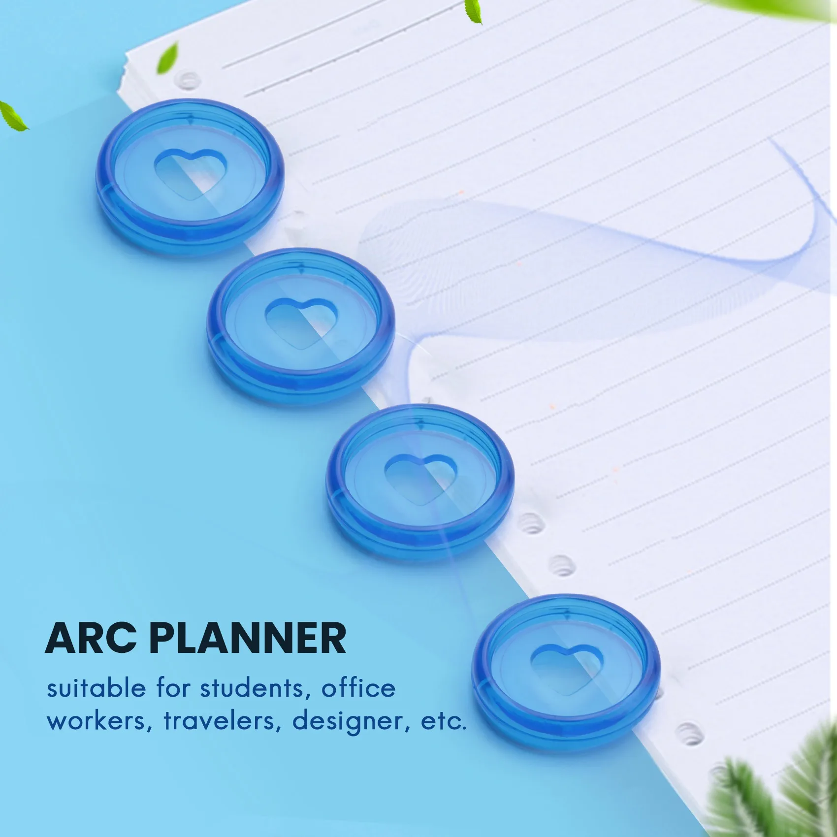 

60 Pcs 24mm Plastic Book Binding Discs, Discbound Expansion Discs, Heart Binder Rings Mushroom Hole for DIY Notebooks