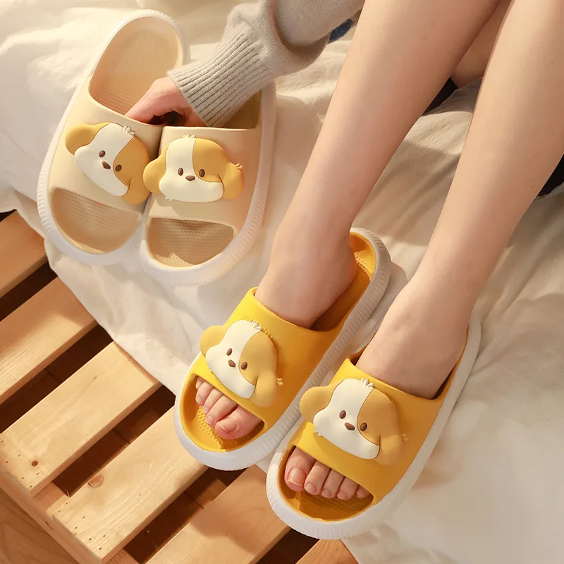 Cute Cartoon Summer Slipper Designer Kawaii Dog Shoes Slides for Women Men Could Slipper Couple Cozy Sandals Casual Flip Flop