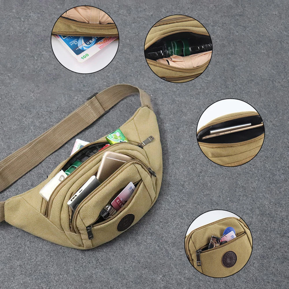 Холщовая поясная сумка для мужчин и женщин модные водонепроницаемые