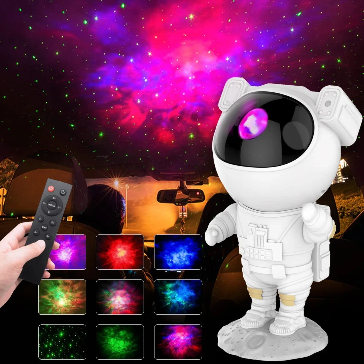 

NEW Kids Star Projector Night Light with Remote Control 360°Adjustable Design Astronaut Nebula Galaxy Lighting for Children