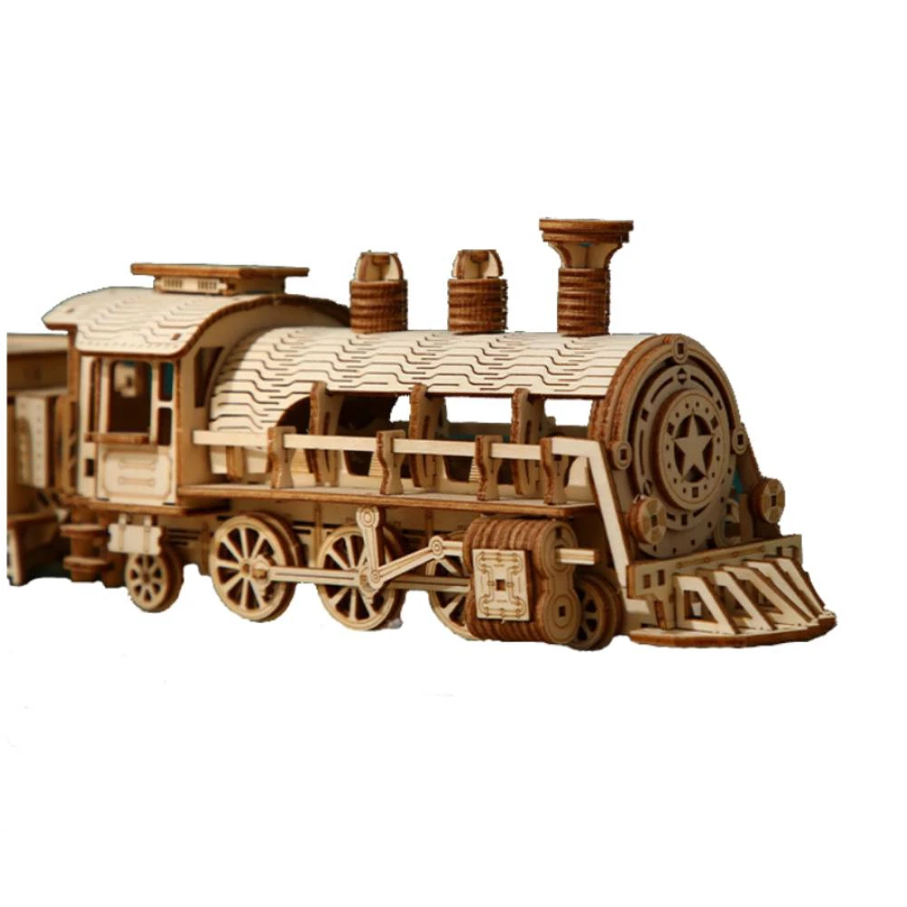 

3d Basswood Classic Train Puzzles Toys Kids & Adult Building Blocks Constructor Movable Vehicle Car Ship Plane Cat Child Gift