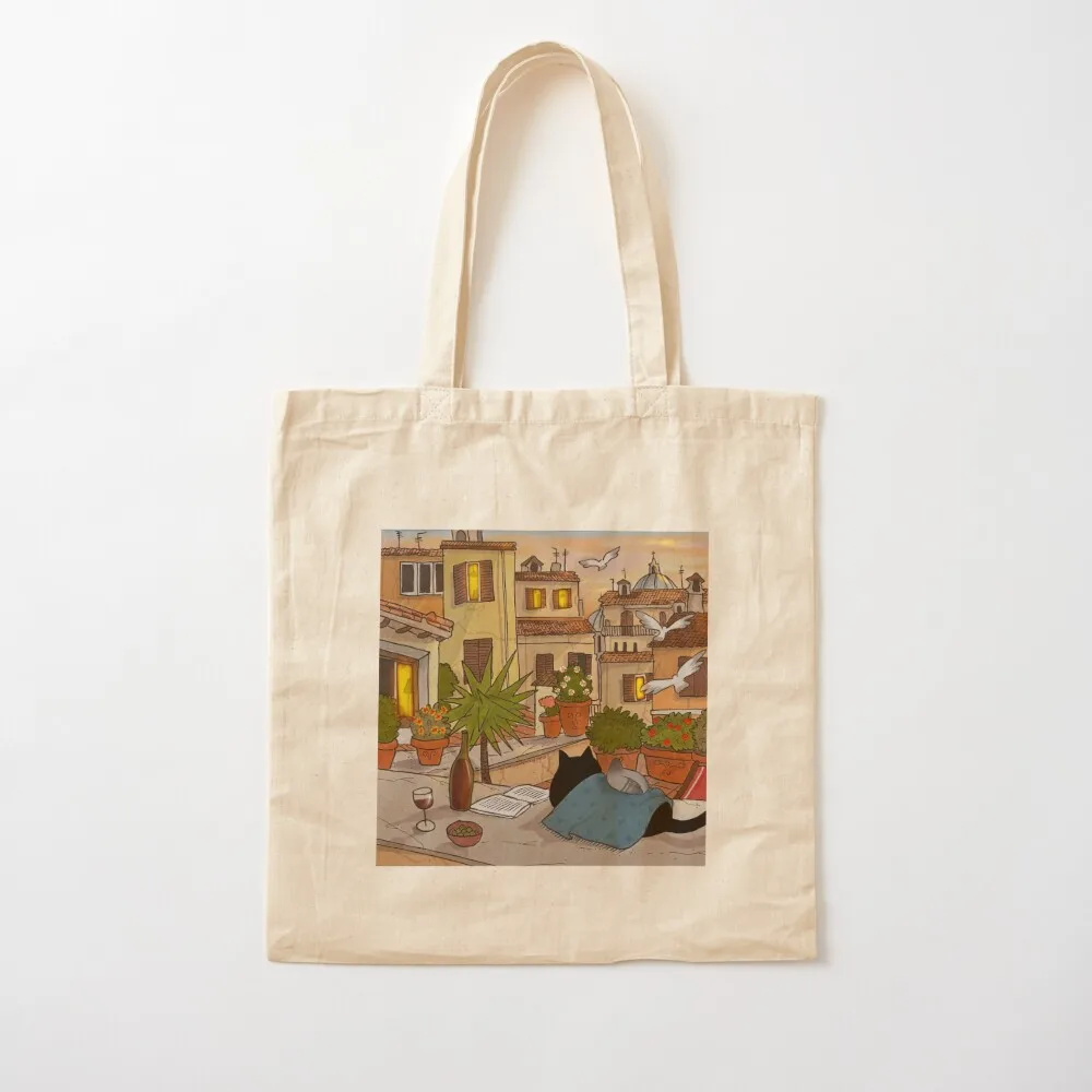 Stanis наслаждаясь закатом на террасе сумка-тоут тканевая сумка заказ Холщовая