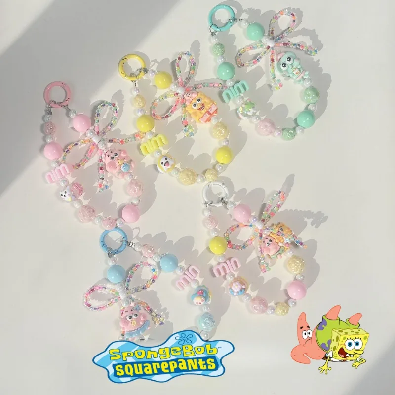 Губка Боб цепочка для сотового телефона подвеска на запястье милый кулон из