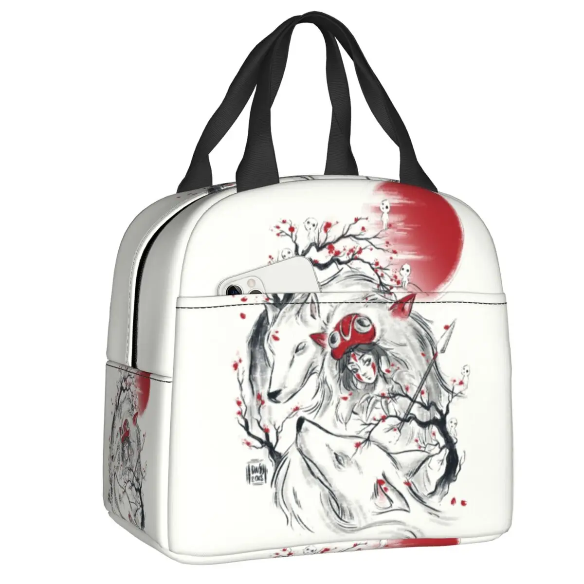 

Wolf Princess Mononoke Insulated Lunch Bag for Women Resuable Ghibli Anime Manga Thermal Cooler Bento Box Beach Camping Travel