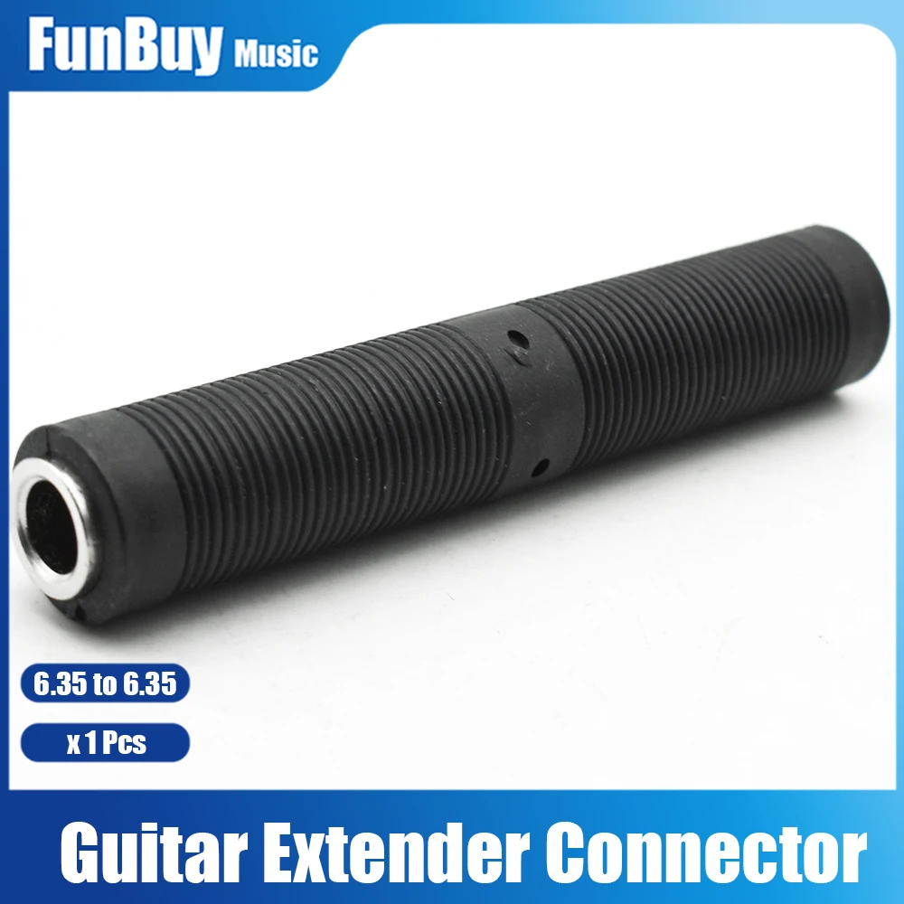 

Guitar Audio Cable Extender Connector 1/4" 6.35mm Jack 6.35 to 6.35mm Audio Cord Cable Adapter Coupler Converter Black