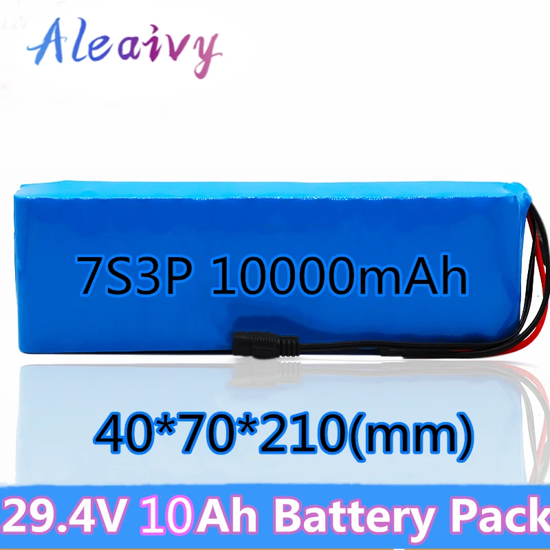 

24V Battery 7S3P 29.4V 10Ah Li-ion Battery Pack with 20A Balanced BMS for Electric Bicycle Scooter Power Wheelchair