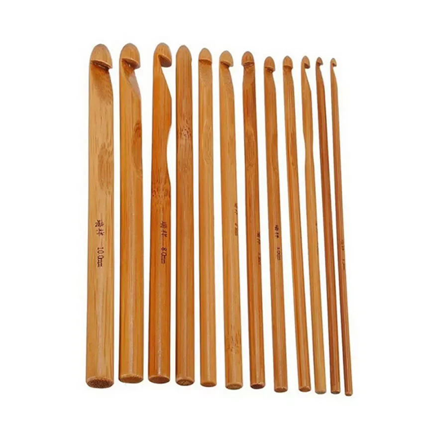 

12pcs/set Bamboo Crochet Hook Knitting Needles Sewing Threads for Crochet For Knitting Tools For Knitting Yarn Craft Supplies