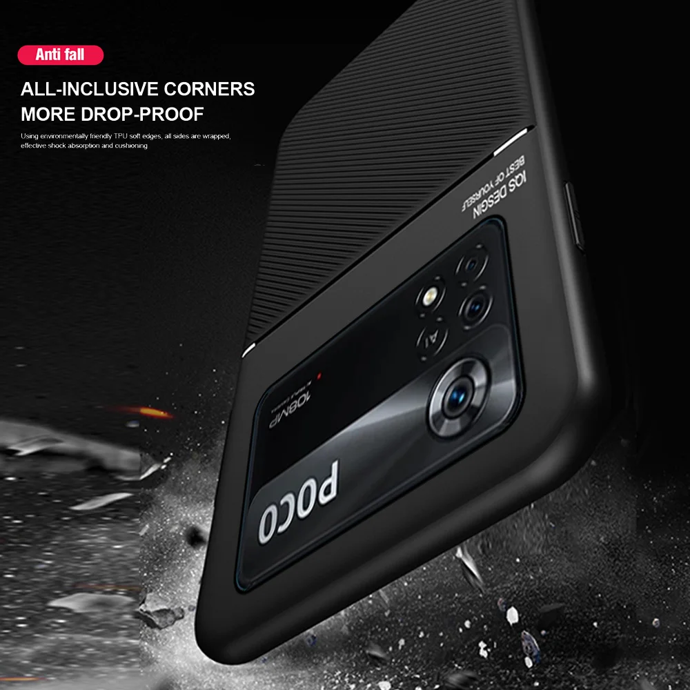 leather magnet car holder back cover for poco x4 pro x4pro 5g case poxo little x 4 pocox4 pro silicone shockproof phone case free global shipping