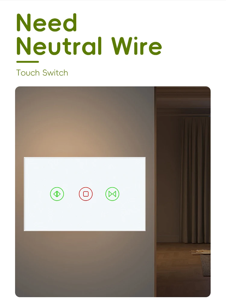 LOGEN WiFi Smart Curtain Switch Стандарт США Голосовое управление Сенсорный настенный