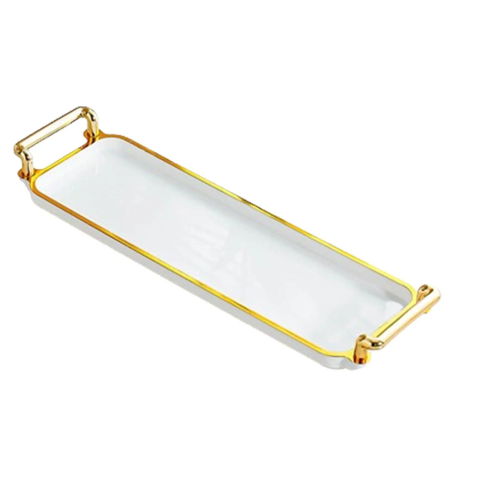 Сервировочный поднос с фруктами золотой обод декоративный журнальный столик для