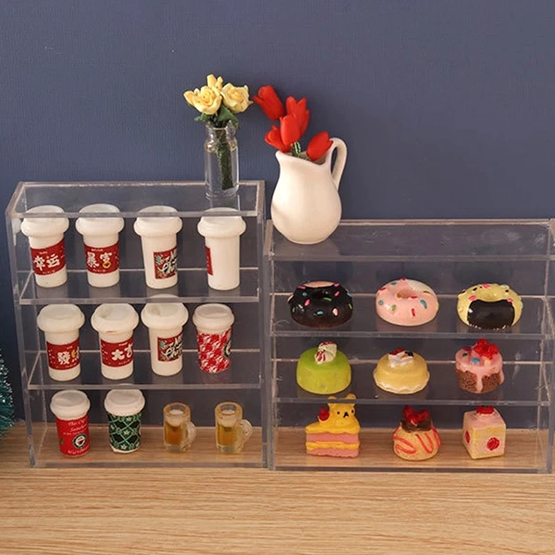 1:12 кукольный домик миниатюрная многослойная стойка полка для хранения витрина