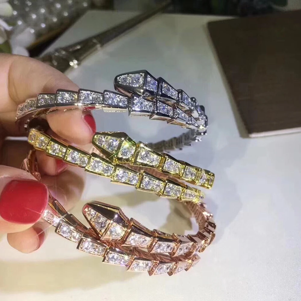 

snake jewelry bracelet open cuff bracelet 18k gold classic luxury accessories for womern bracelet Christmas present