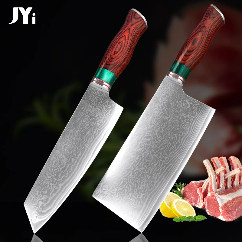 

Дамасская сталь VG10 кухонные ножи шеф-повара инструмент для нарезки мяса Кливер японский киритсук нож для суши с деревянной ручкой
