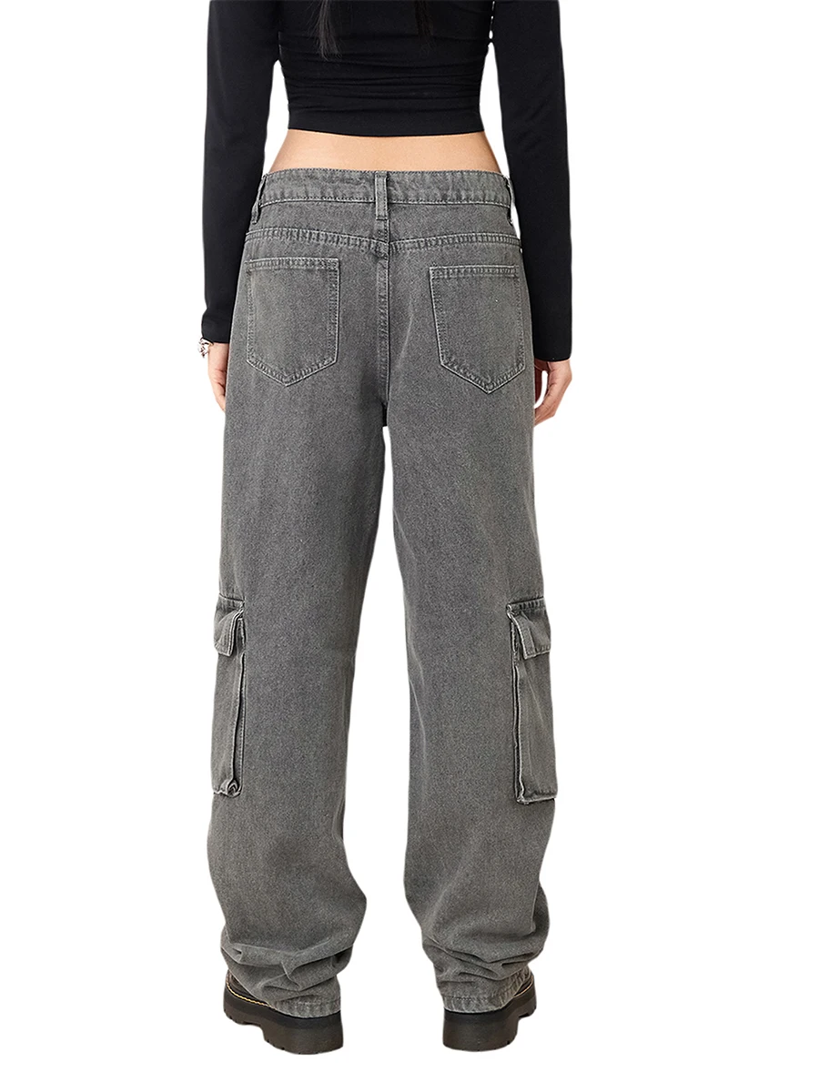 Женские мешковатые джинсы Duoyunn с широкими штанинами Модные свободные джинсовые