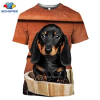 sonspee summer animal dachshund sausage dog cute men women 3d print t shirt hip hop oversize harajuku short sleeve o neck top