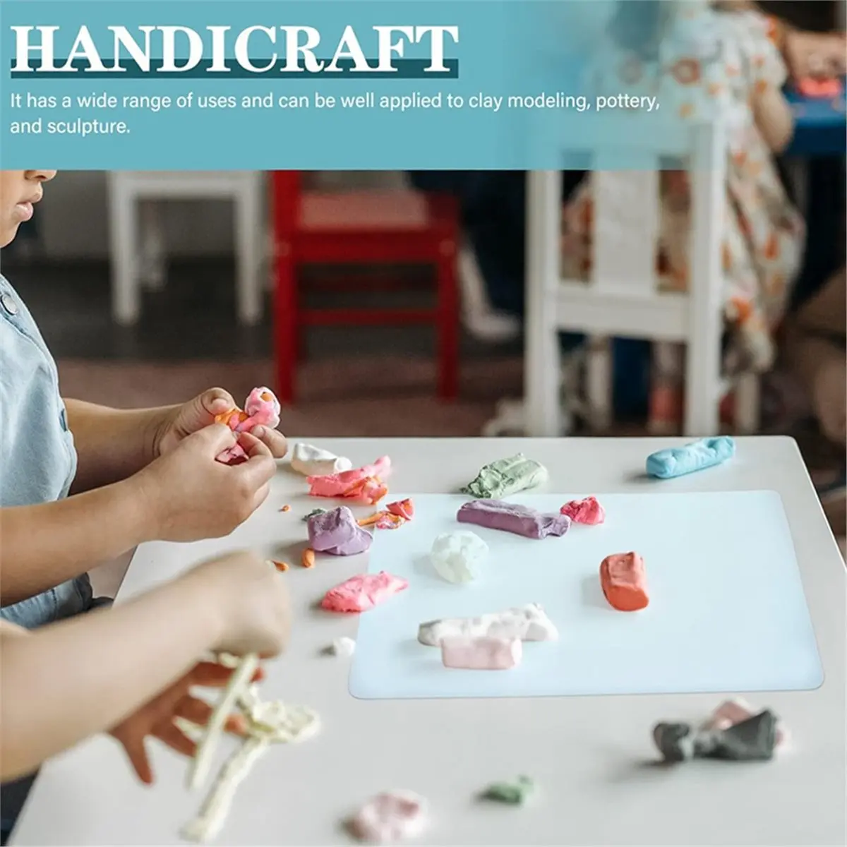 Фото Набор из 8 антипригарных ковриков для лепки и раскатки глины AA14 для творчества своими руками №5