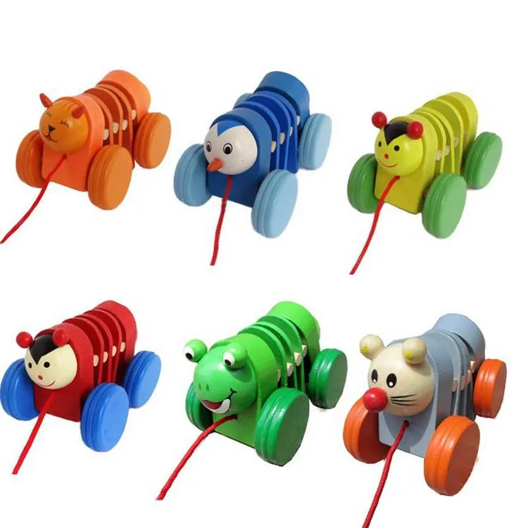 

Baby Toddler Toys Cartoon Animal Trailer Infant Traction Rope Drag Toys Children's Early Education Educational Toys