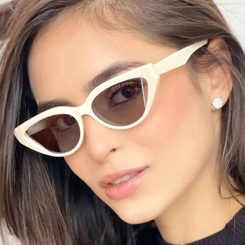 

Солнцезащитные очки «кошачий глаз» женские, винтажные Роскошные брендовые модные треугольные очки кошачий глаз с маленькой оправой, с защи...