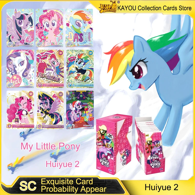 

KAYOU Genuine My Little Pony Card Huiyue 2 Anime Cute Fluttershy Twilight Sparkle Applejack Rainbow Dash Kids Gift Bronzing Card