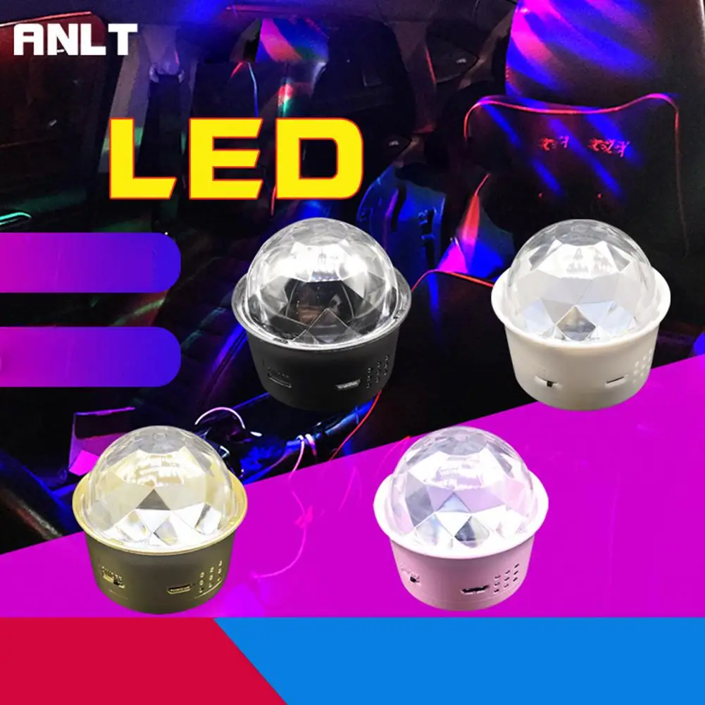 

Портативный Миниатюрный светодиодный волшебный светильник, вращающийся сценический празднивечерние миниатюрный диско-шар RGB с USB-зарядкой...