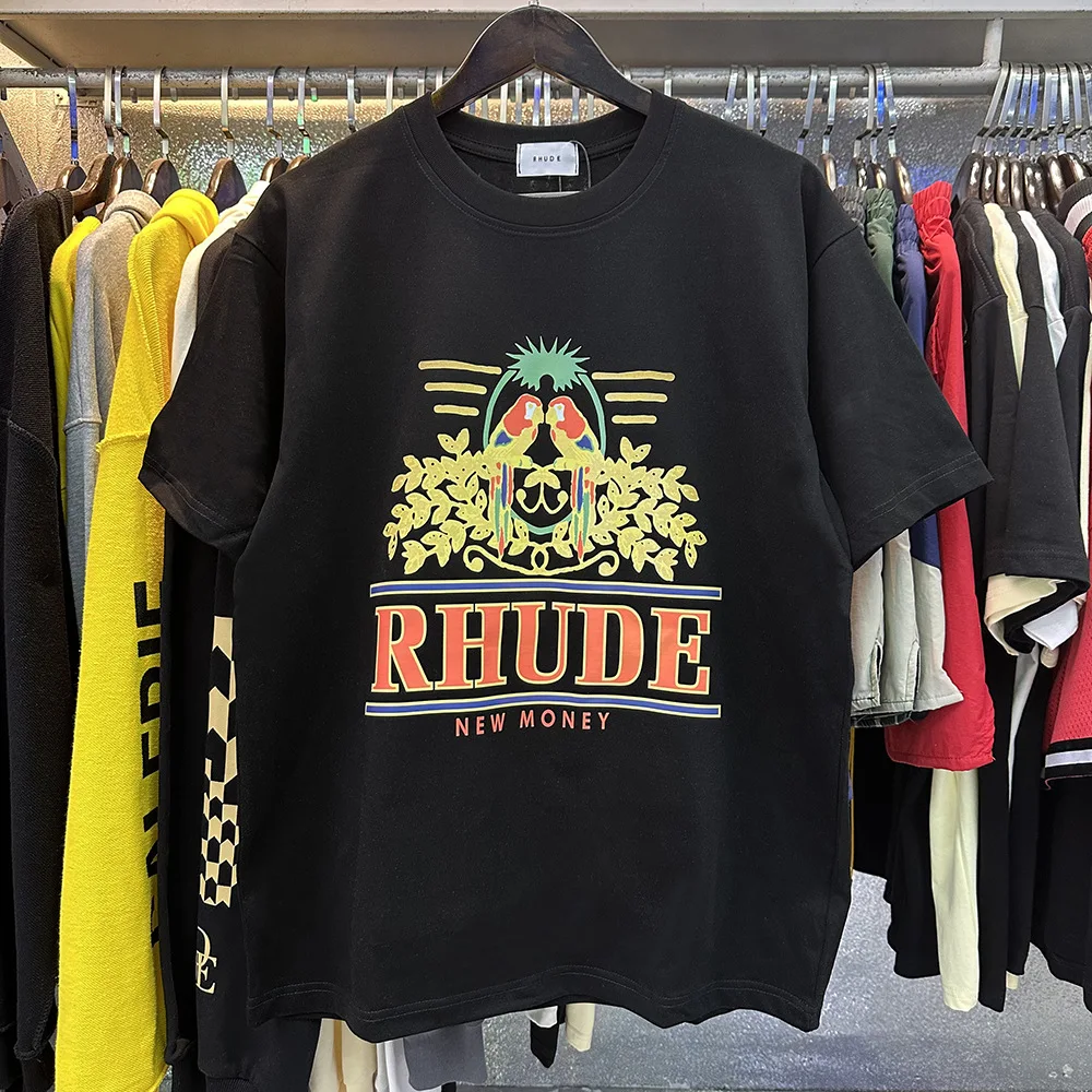 

Summer Tide RHUDE High Street Alphabet Print men's and women's loose pure cotton casual rhude short sleeve T-shirt
