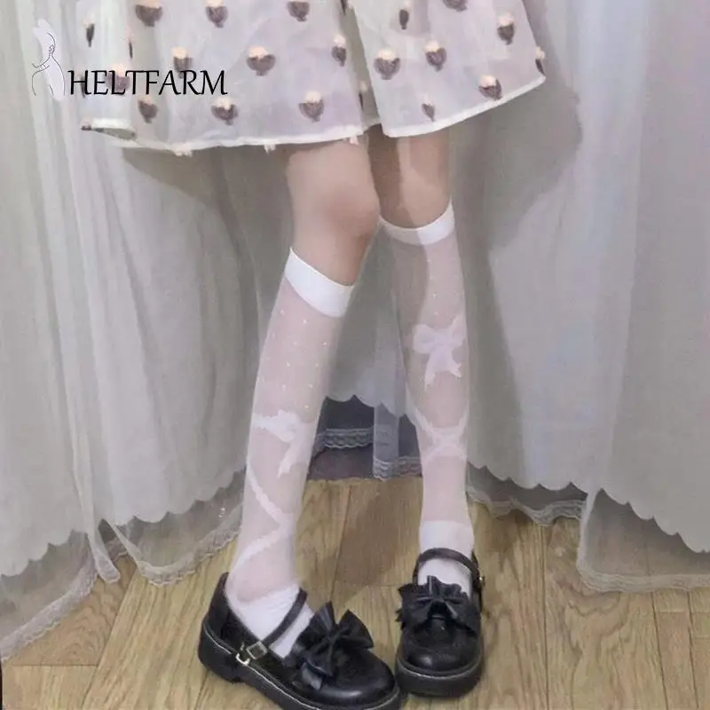 

Длинные нейлоновые чулки Lolita Гольфы выше колена Sexy Lace Fishnet