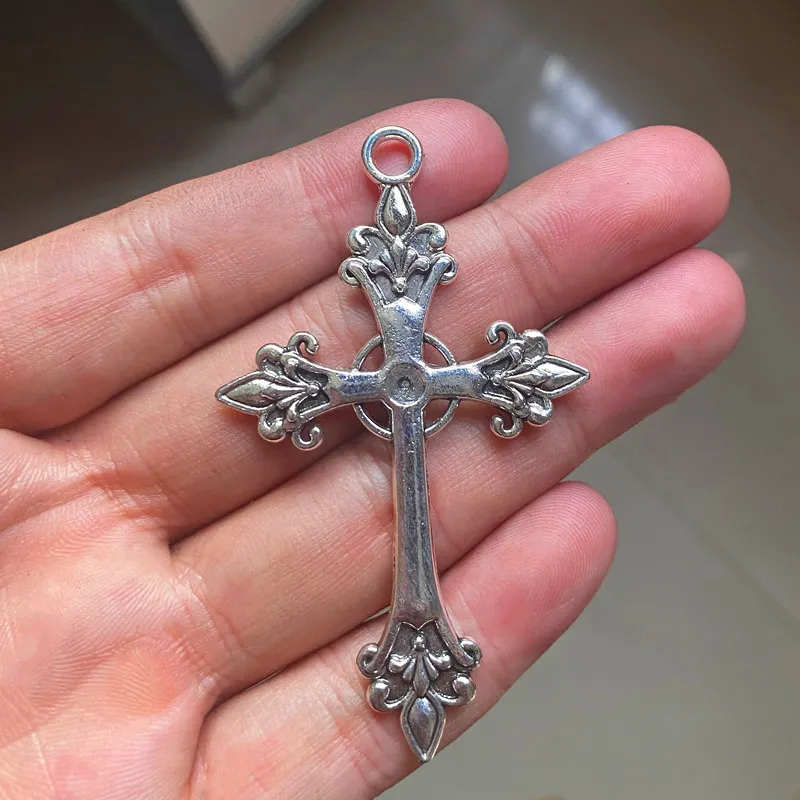 

4Pcs 68x40mm Gothic Religion Cross Faith PendantsDiy Handmade Women Necklace Charm Bracelet Earrings Handcraft Accessories