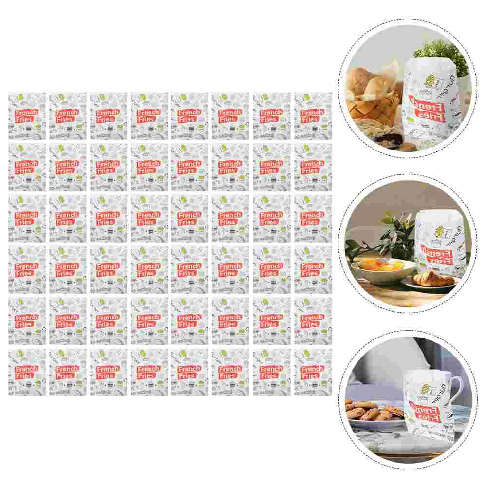 

300PCS French Fries Paper Bags Oil Proof Paper Bags Chicken Wing Wrapping Bags
