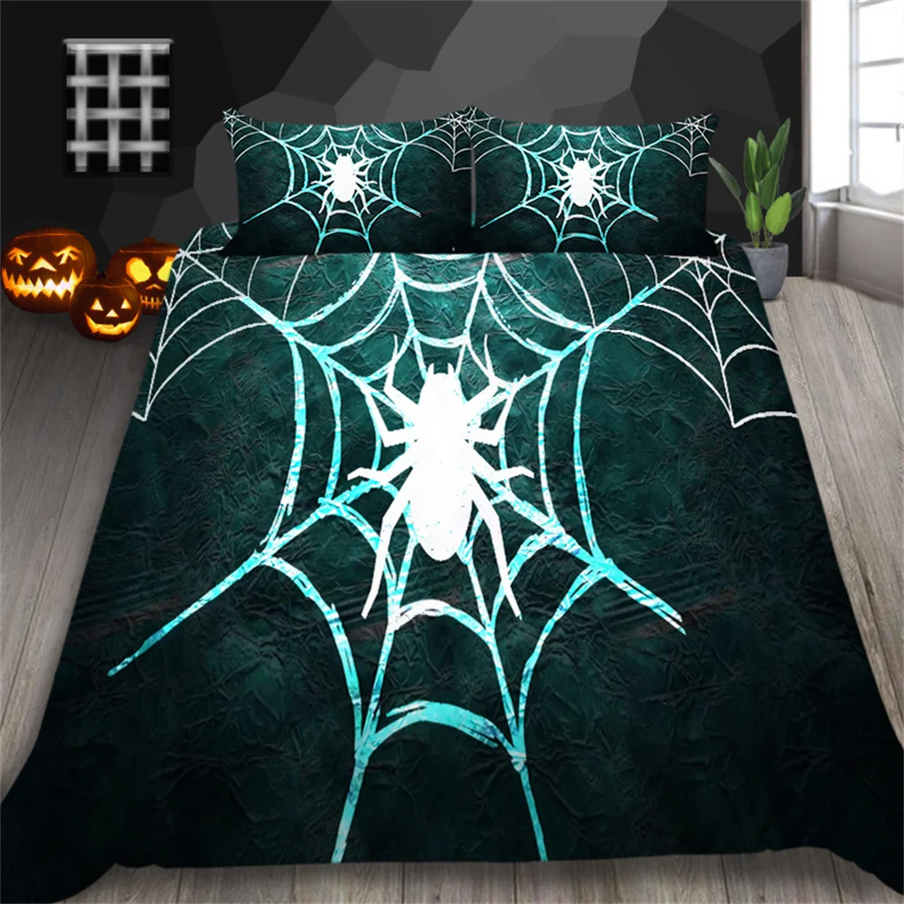 Halloween Duvet Cover Sets Unique Design Bed Comforter Covers Man King Size Microfiber Bedspread with Pillowcase
