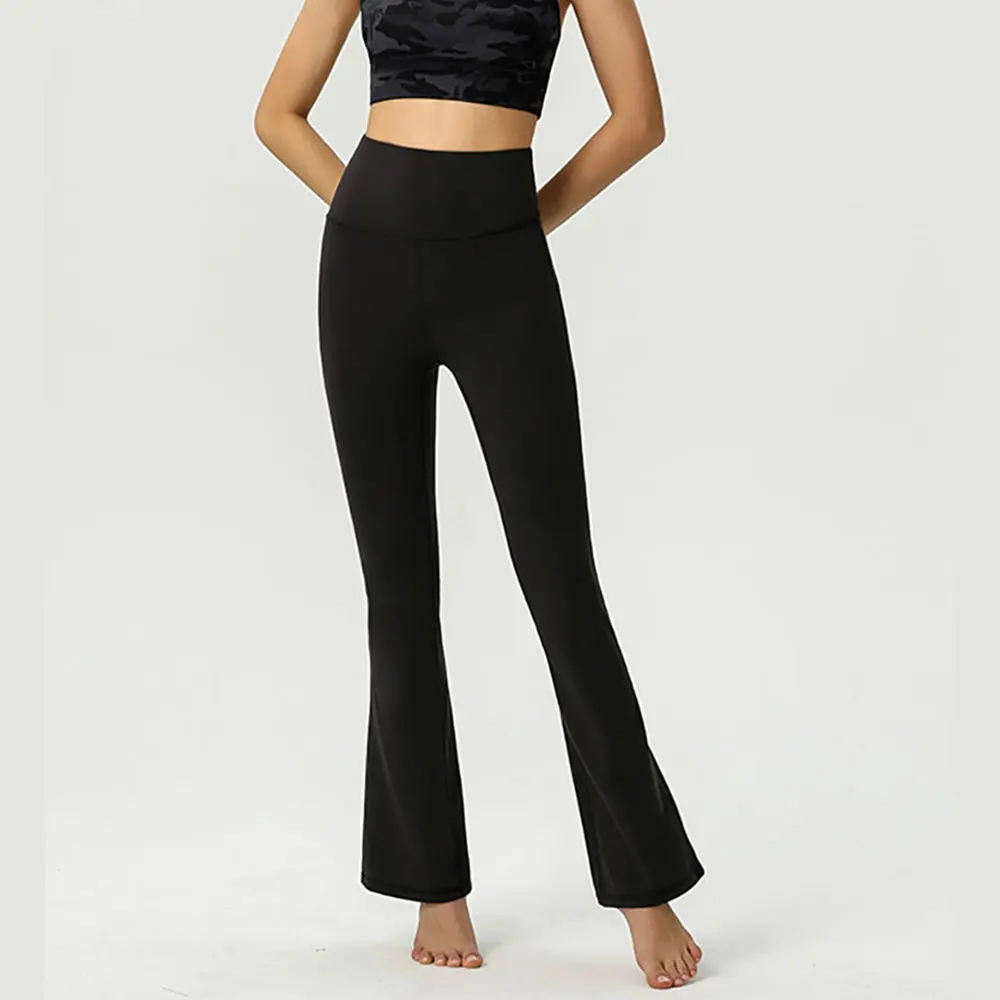 Flared Yoga Pants Women Gym Leggings Super Stretchy Wide Leg Trousers High Waist Fitness Flare Pant Workout Running Sportswear
