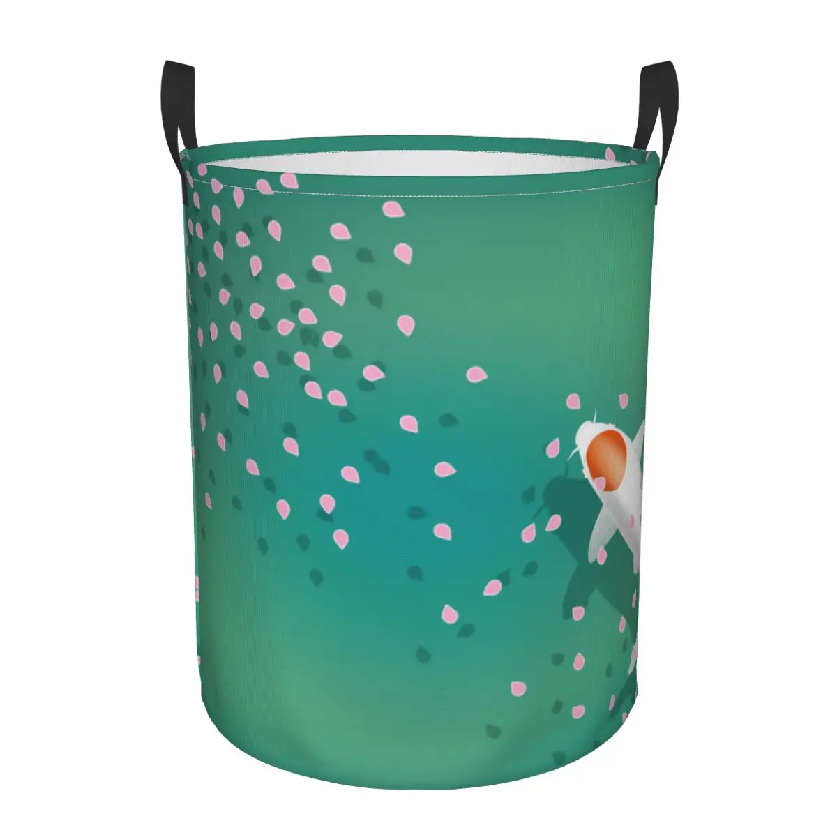 

Waterproof Storage Bag Fancy Carp Koi And Leaves Household Dirty Laundry Basket Folding Storage Bucket Clothes Toys Organizer