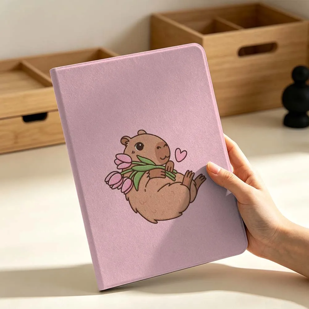 Фото Милый мультяшный чехол с капибарой для планшетов Xiaomi Mi Pad Mini 4 5 6 7 SE Pro Plus, Redmi Pad 2 SE 2025 8.8 11, складной чехол для планшета №2